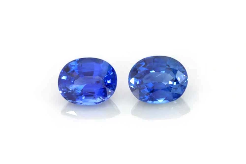 Oval Blue Sapphire Gemstone – Vivid Intense – 1.56 Carat, Matched Pair