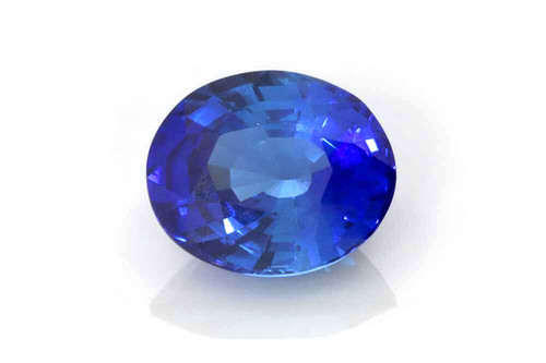 Oval Blue Sapphire Gemstone 3.22 Carat Vivid Intense