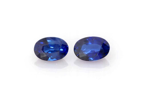 1.45 Carat Oval Blue Sapphire Gemstone – Vivid Intense, Matched Pair