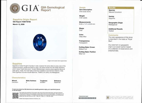Oval Blue Sapphire Gemstone – Vivid Intense – 7.05 Carat, GIA Certified, Matched Pair