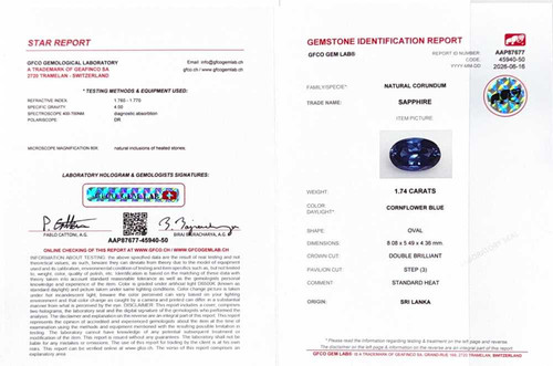 Oval Blue Sapphire Gemstone 1.74 Carat Vivid Rich