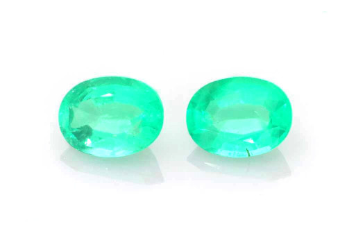 Oval Emerald Gemstone – Medium Intense Green – 2.32 Carat, Matched Pair