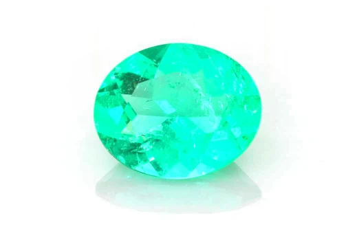 1.46 Carat Oval Emerald Gemstone, Medium Intense Green