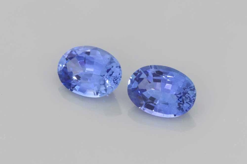 Oval Blue Sapphire Gemstone, 1.92 Carat – Medium Light, Matched Pair