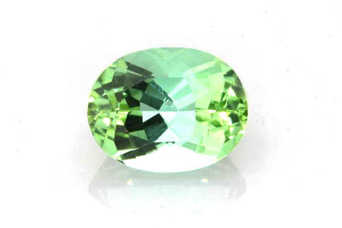 Oval Mint Tourmaline Gemstone 2.87 Carat Vivid Intense