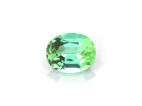 Oval Mint Tourmaline Gemstone 3.16 Carat Vivid Intense
