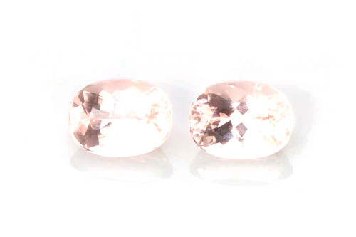 Vivid Intense Orange-Pink-Peach Oval Peach Morganite Gemstone – 2.68 Carat, Matched Pair