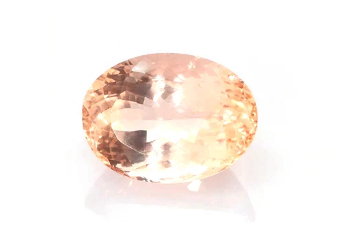 15.13 Carat Oval Peach Morganite Gemstone – Vivid Intense Orange-Pink-Peach