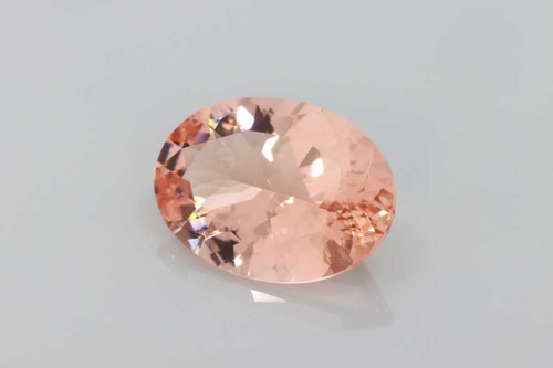 Oval Peach Morganite Gemstone – Vivid Intense Orange-Pink-Peach – 8.96 Carat