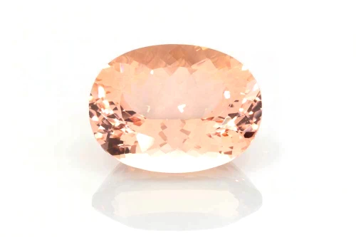Oval Peach Morganite Gemstone – 19.15 Carat, Vivid Intense Orange-Pink-Peach