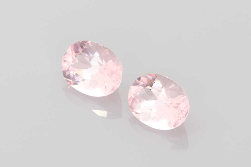 Oval Pink Morganite Gemstone – 2.53 Carat, Vivid Intense, Matched Pair