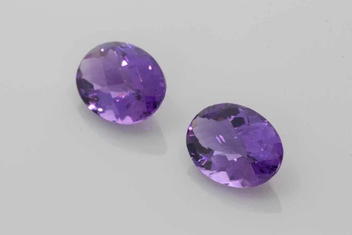 Oval Purple Amethyst Gemstone – 15.96 Carat, Medium Light, Matched Pair