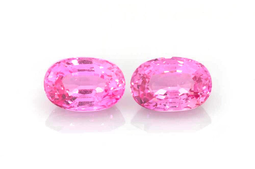 Oval Pink Sapphire Gemstone – 4.05 Carat, Vivid Intense, GIA Certified, Matched Pair
