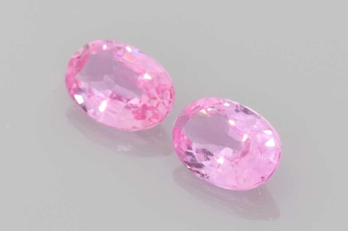 Oval Pink Sapphire Gemstone, 1.15 Carat – Medium Intense, Matched Pair