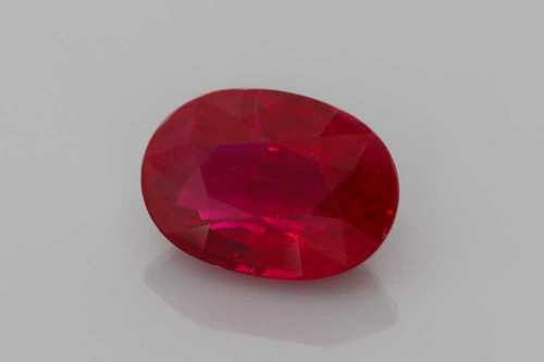 Oval Ruby Gemstone 3.09 Carat Vivid Intense