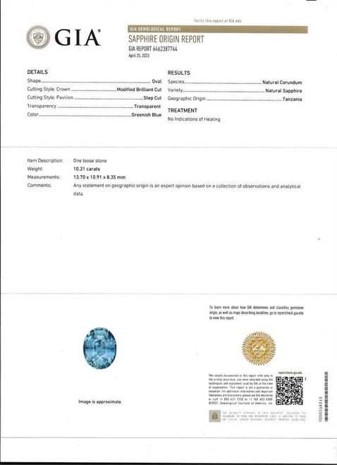 Oval Teal Sapphire Gemstone, 10.21 Carat – Medium Intense Green-Teal, Unheated, GIA Certified