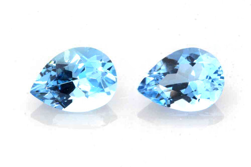 Pear Shape Aquamarine Gemstone – 1.81 Carat, Vivid Intense Blue, Matched Pair