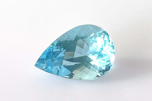 9.15 Carat Pear Shape Aquamarine Gemstone, Medium Intense Blue