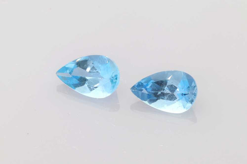 Vivid Intense Blue Pear Shape Aquamarine Gemstone – 1.4 Carat, Matched Pair