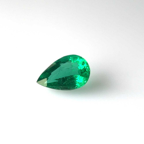 Pear Shape Emerald Gemstone – Vivid Rich Green – 2.96 Carat, Unoiled, GIA Certified