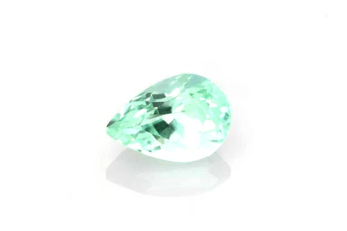 Pear Shape Mint Tourmaline Gemstone – Vivid Intense Green – 1.23 Carat, Unheated