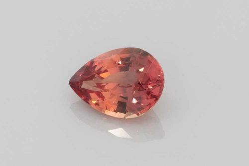 Pear Shape Padparadscha Sapphire Gemstone, 1.13 Carat – Vivid Intense Brown, Unheated