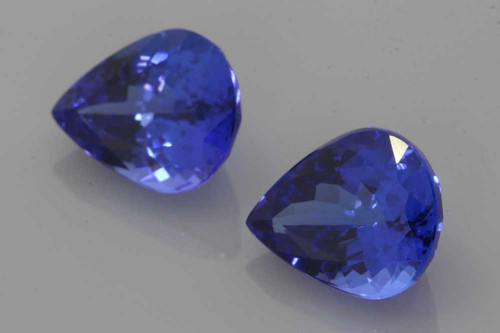 Pear Shape Tanzanite Gemstone – 5.57 Carat, Vivid Intense Blue, Matched Pair