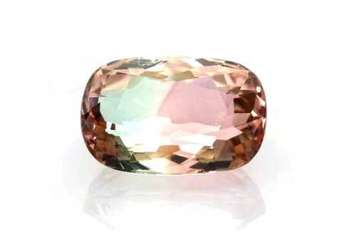 14.21 Carat Rectangular Cushion Bicolor Tourmaline Gemstone, Multi Colour