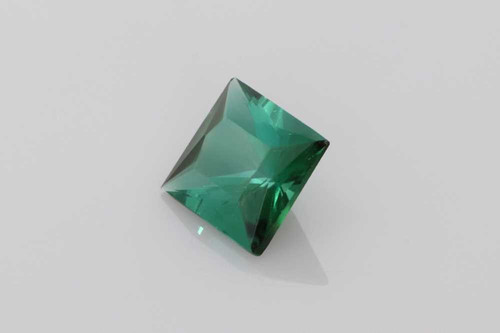 1.52 Carat Princess Teal Tourmaline Gemstone, Vivid Intense Green-Teal