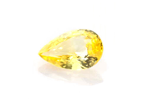 Pear Shape Yellow Sapphire Gemstone – 2.03 Carat, Medium Light