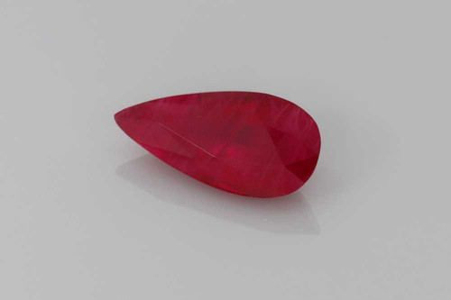 Pear Shape Ruby Gemstone – 1.22 Carat, Vivid Intense Red, Burma Origin