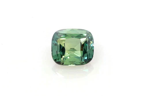 1.51 Carat Rectangular Cushion Teal Sapphire Gemstone, Vivid Intense Green-Teal, Unheated
