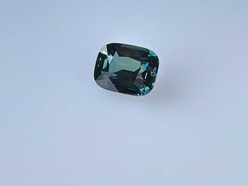 Vivid Intense Green-Teal Rectangular Cushion Teal Sapphire Gemstone – 2.11 Carat, Unheated, GIA Certified