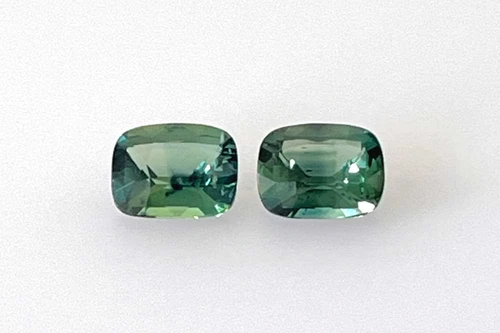 1.54 Carat Rectangular Cushion Teal Sapphire Gemstone – Vivid Rich Green-Teal, Matched Pair