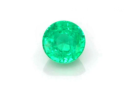 0.84 Carat Round Emerald Gemstone – Vivid Rich Green