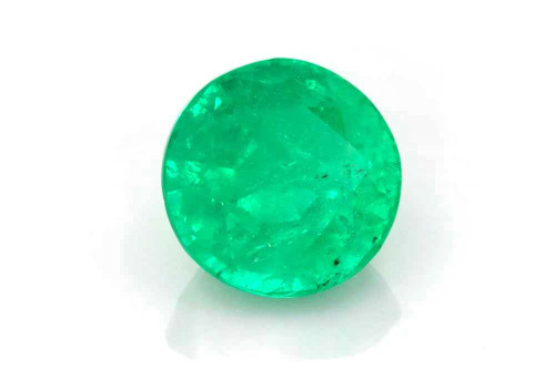 Round Emerald Gemstone 3.57 Carat Vivid Intense