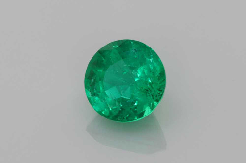 Round Emerald Gemstone 0.91 Carat Vivid Intense