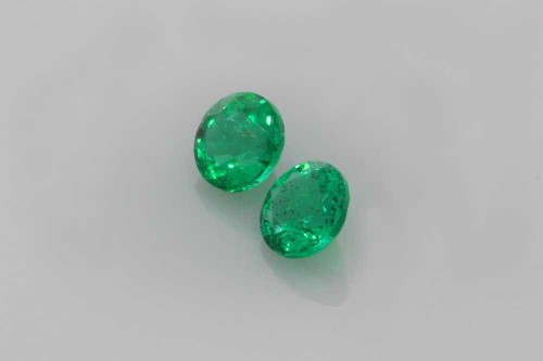 0.73 Carat Round Emerald Gemstone – Vivid Rich Green, Matched Pair