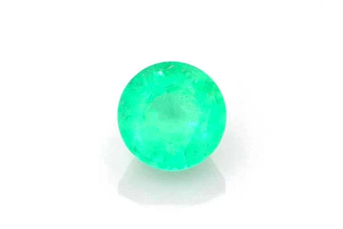 Round Emerald Gemstone 1.17 Carat Medium Intense