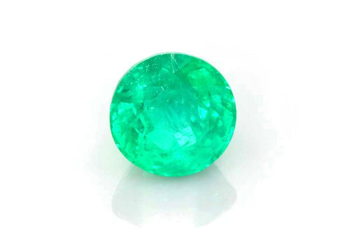 Round Emerald Gemstone 1.4 Carat Vivid Intense