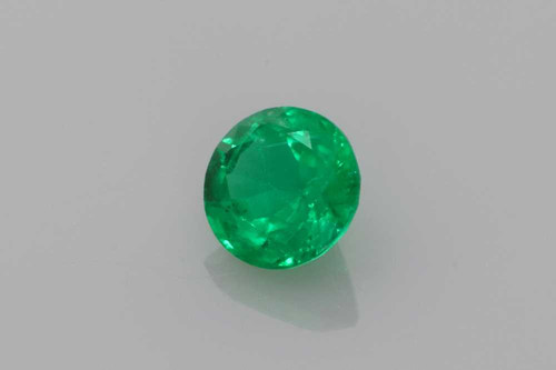 Round Emerald Gemstone 0.45 Carat Vivid Intense