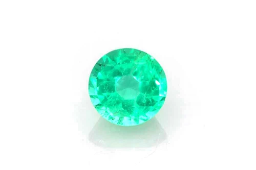 Round Emerald Gemstone – Medium Intense Green – 0.68 Carat
