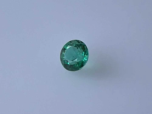 0.65 Carat Round Emerald Gemstone, Medium Light Green