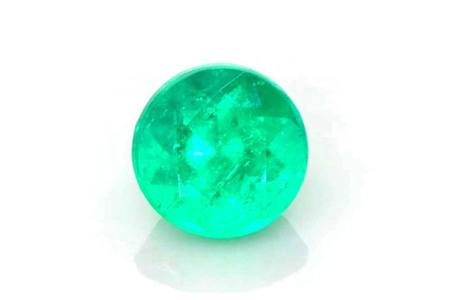Round Emerald Gemstone 1.05 Carat Vivid Intense