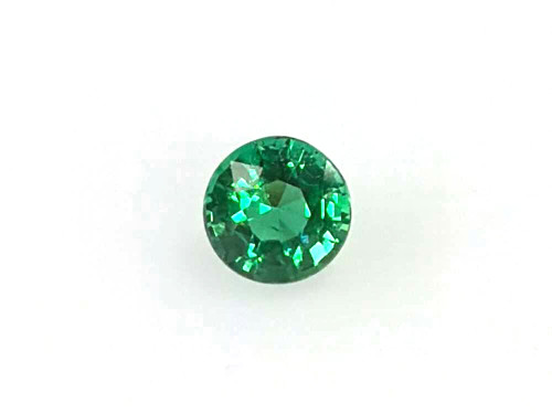 Round Emerald Gemstone 0.31 Carat Vivid Intense