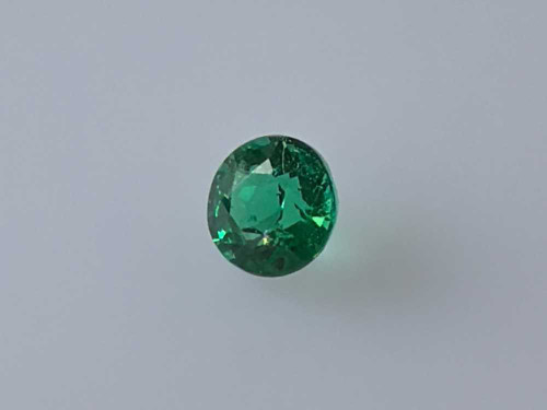 Round Emerald Gemstone 0.31 Carat Vivid Intense