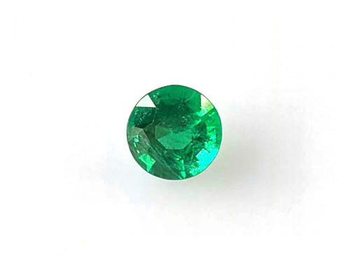 Round Emerald Gemstone 0.66 Carat Vivid Intense