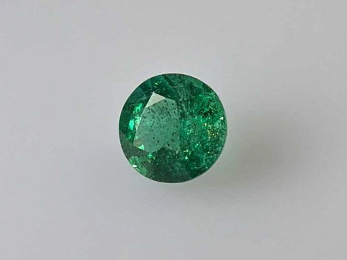 Round Emerald Gemstone, 1.02 Carat – Medium Intense Green