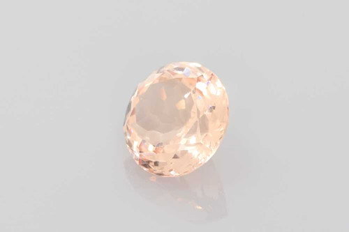 3.61 Carat Round Peach Morganite Gemstone, Vivid Intense Orange-Pink-Peach