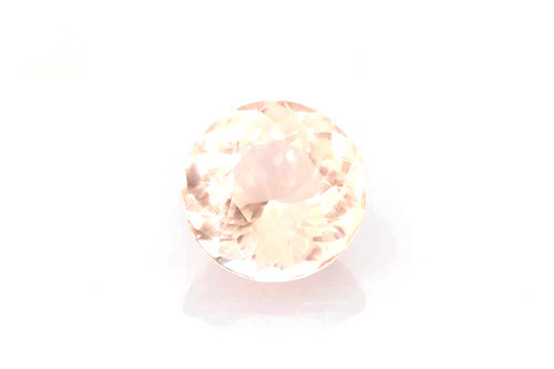 Round Peach Morganite Gemstone – 4.97 Carat, Vivid Intense Orange-Pink-Peach
